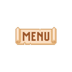 parchment roll with menu text old paper scroll vector image