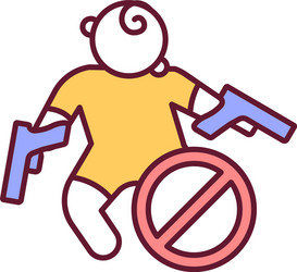 Prevent child death with gun control rgb color vector