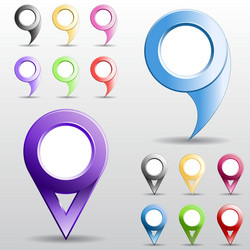 set of multicolored circle pointers vector image