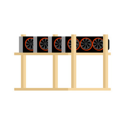 Mining farm isolated home rig gpu crypto Vector Image