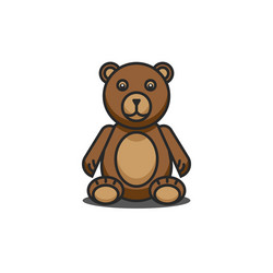 teddy bear funny cartoon character sitting vector