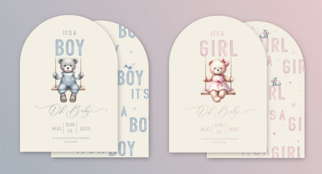 Watercolor Baby Shower Arch - Boy or Girl Vector Image
