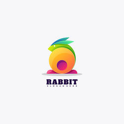 Logo rabbit gradient colorful style vector