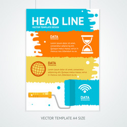 placard poster template with rollerbrush vector