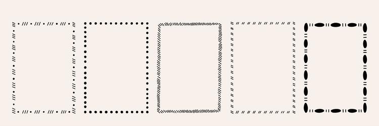 set of five abstract rectangular frames vector image