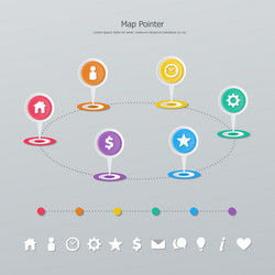 timeline map pointer vector image