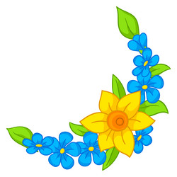 decorative frame with summer flowers beautiful Vector Image