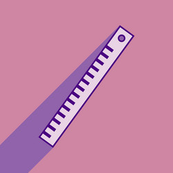 flat with shadow icon and mobile application ruler vector image