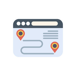website showing a route between two points vector image
