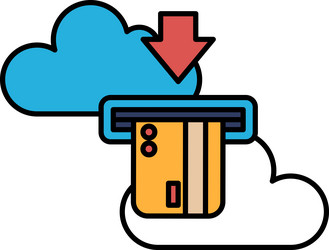 a card reader with in it and cloud vector image