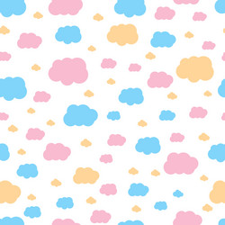 Funny clouds seamless pattern kids print vector