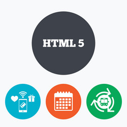 html5 sign icon new markup language symbol vector image