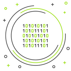 line binary code icon isolated on white background vector image