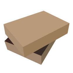 Shallow box with open top lid isolated object vector