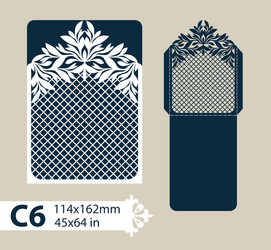 template envelope with carved openwork pattern vector image
