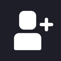 add user dark mode glyph ui icon vector image