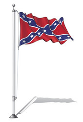 Confederate Flag on Pole Vector Image