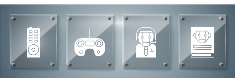 set user manual worker robot remote control vector image