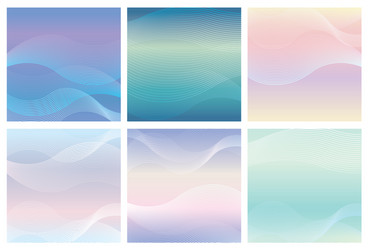 Square background set with wavy patterns vector