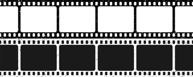 Black and white grunge film strips old retro vector