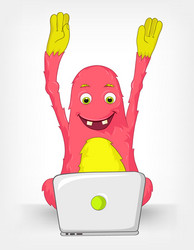 funny monster coder vector image