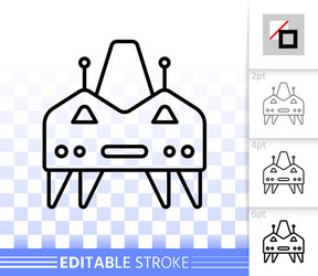 Printer simple black line icon Royalty Free Vector Image