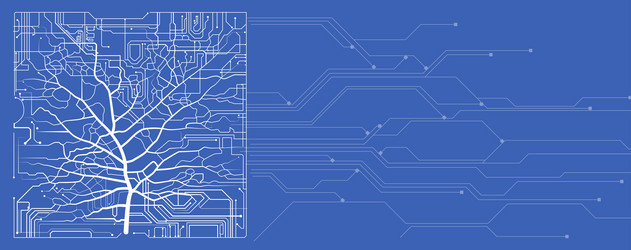tree of innovation merging nature and circuit vector image