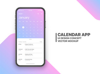 Design calendar app ui ux concept vector