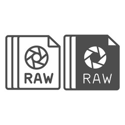 papaer sheet raw file line and solid icon vector