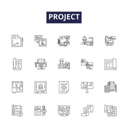 project line icons and signs initiative vector