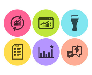 web traffic efficacy and update data icons set vector