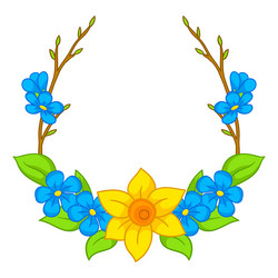 decorative frame with summer flowers beautiful Vector Image