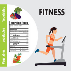 Fitness and healthy food lifestyle vector