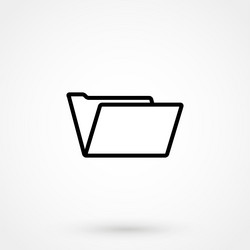 Folder icon black on white background Royalty Free Vector