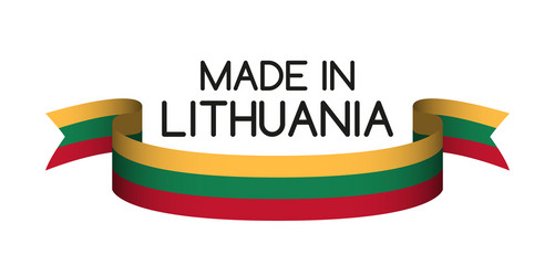 Colored ribbon with the lithuanian tricolor vector