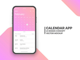 design calendar app ui ux concept vector image
