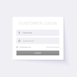 minimal white login form design template vector image