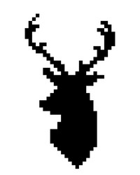 Pattern deer pixel image for 8 bit game asset vector