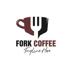 Restaurant Fork & Cup Logo Vector Image