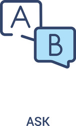 ask concept 2 colored icon simple line element vector image