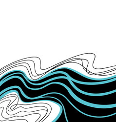 Black and white abstract wavy lines background vector