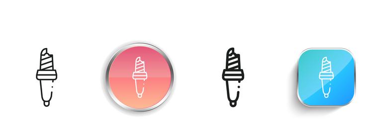 car light icon thin linear regular and button vector image