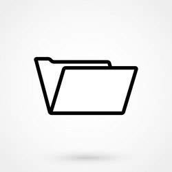 Folder icon black on white background Royalty Free Vector