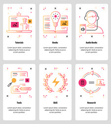 line art web and mobile app template set vector image