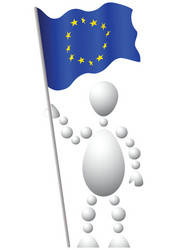 Man with euro union flag vector