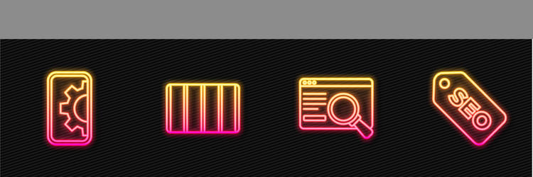 set line ui or ux design web development color vector image