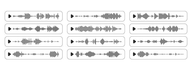 audio waveform icons set in grid format vector image