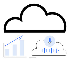cloud computing with voice recognition and data vector image