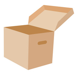 Deep rectangular box with a hinged lid vector