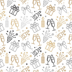 Gray and gold christmas seamless pattern with new vector